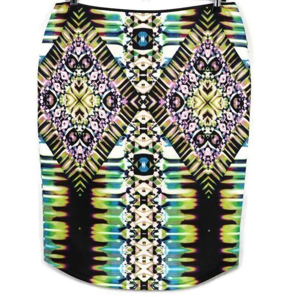 Bisou Bisou High Low Bodycon Pencil Skirt Stretch Pink Blue Black XL - Picture 2 of 12